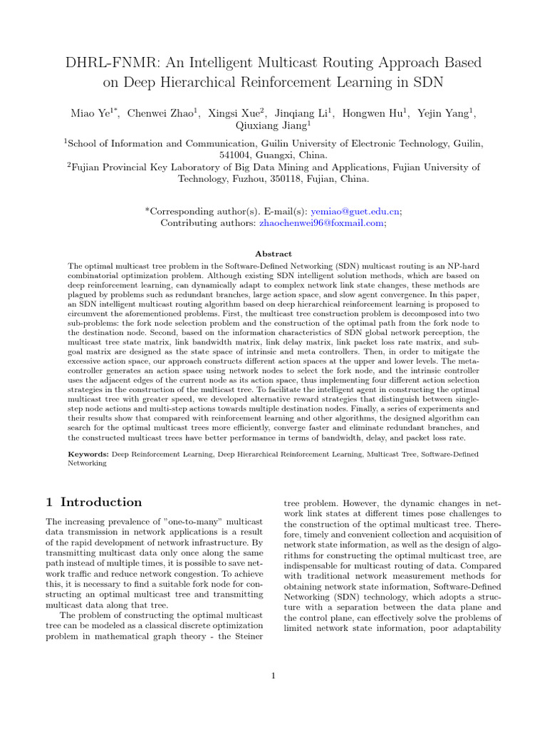 Intelligent Multicast Routing in SDN | PDF | Routing | Computer Network