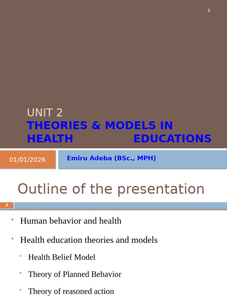 Health Education Theories & Models Overview | PDF | Cognition | Social ...