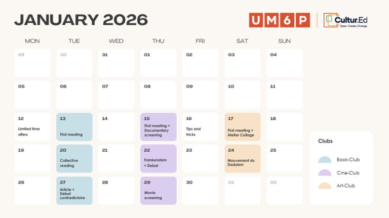 Colorful Minimalist Monthly Social Media Calendar | PDF