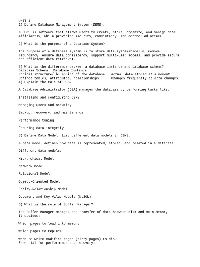 shot answers dbms | PDF | Relational Model | Databases