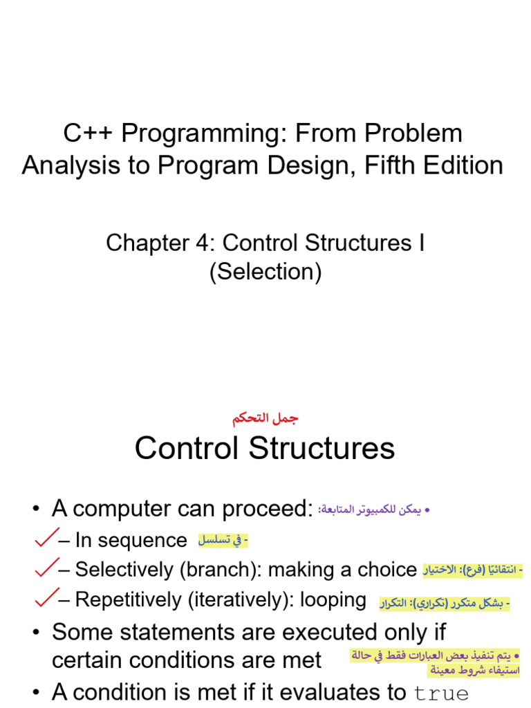 C++ Control Structures: Selection Basics | PDF | Boolean Data Type ...