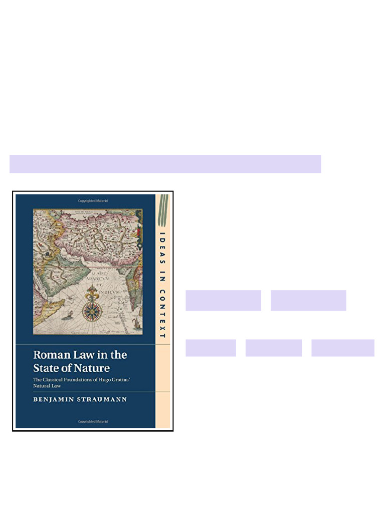 Roman Law in the State of Nature The Classical Foundations of Hugo ...