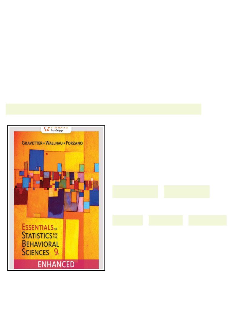 Test Bank for Essentials of Statistics for The Behavioral Sciences, 9th ...