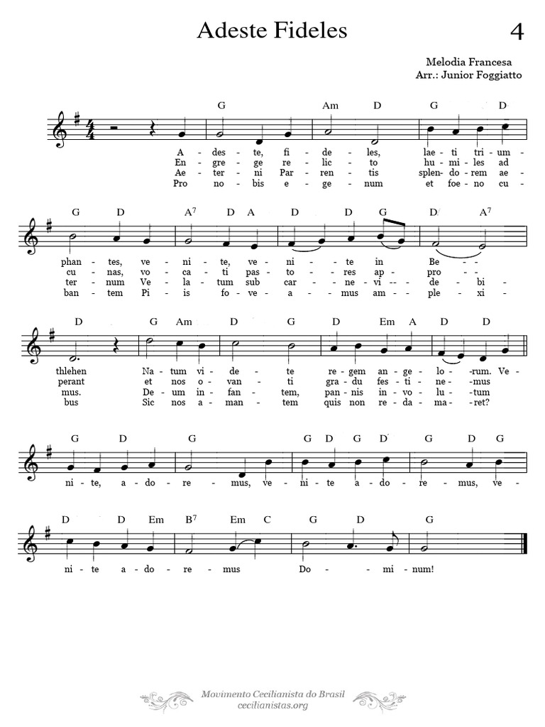 Adeste Fideles - Arr. Junior Foggiatto | PDF