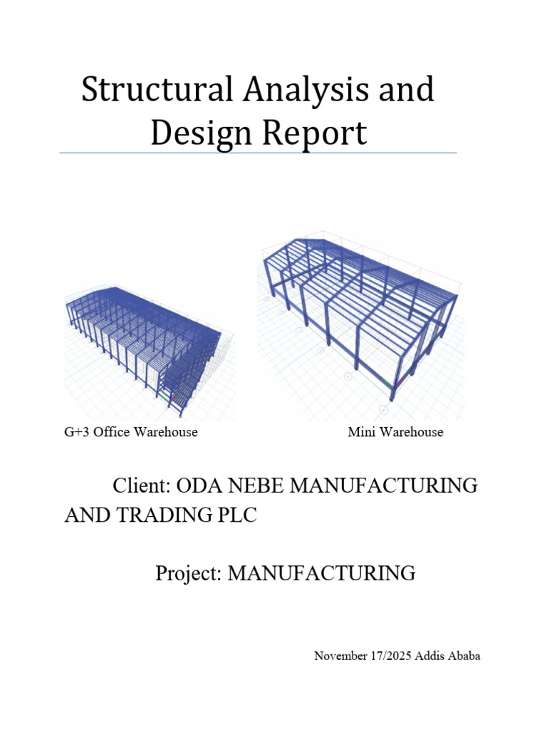 Oda Main & Mini Ware House St Report | PDF | Structural Load | Beam ...