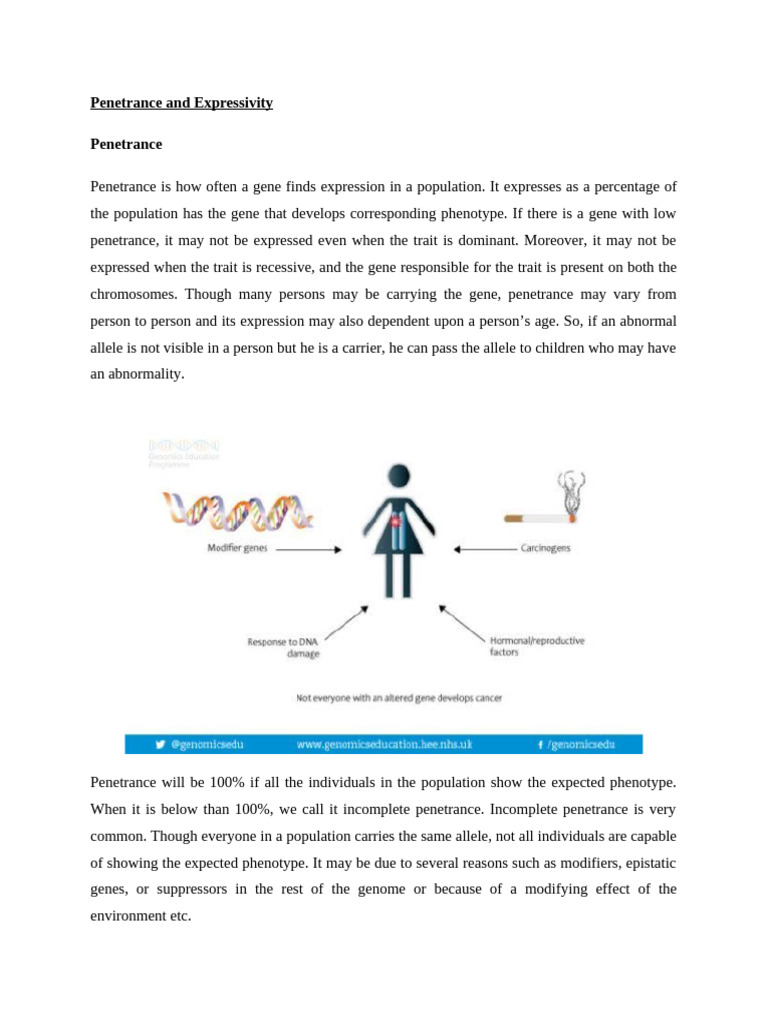 Penetrance and Expressivity | PDF | Genotype | Dominance (Genetics)