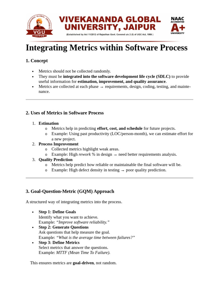 Integrating Metrics in Software Development | PDF | Software ...