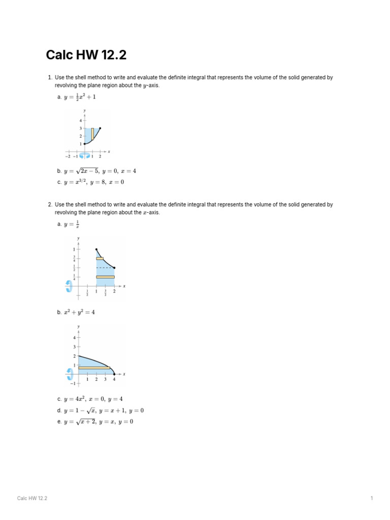 Shell Method for Volume Calculation | PDF