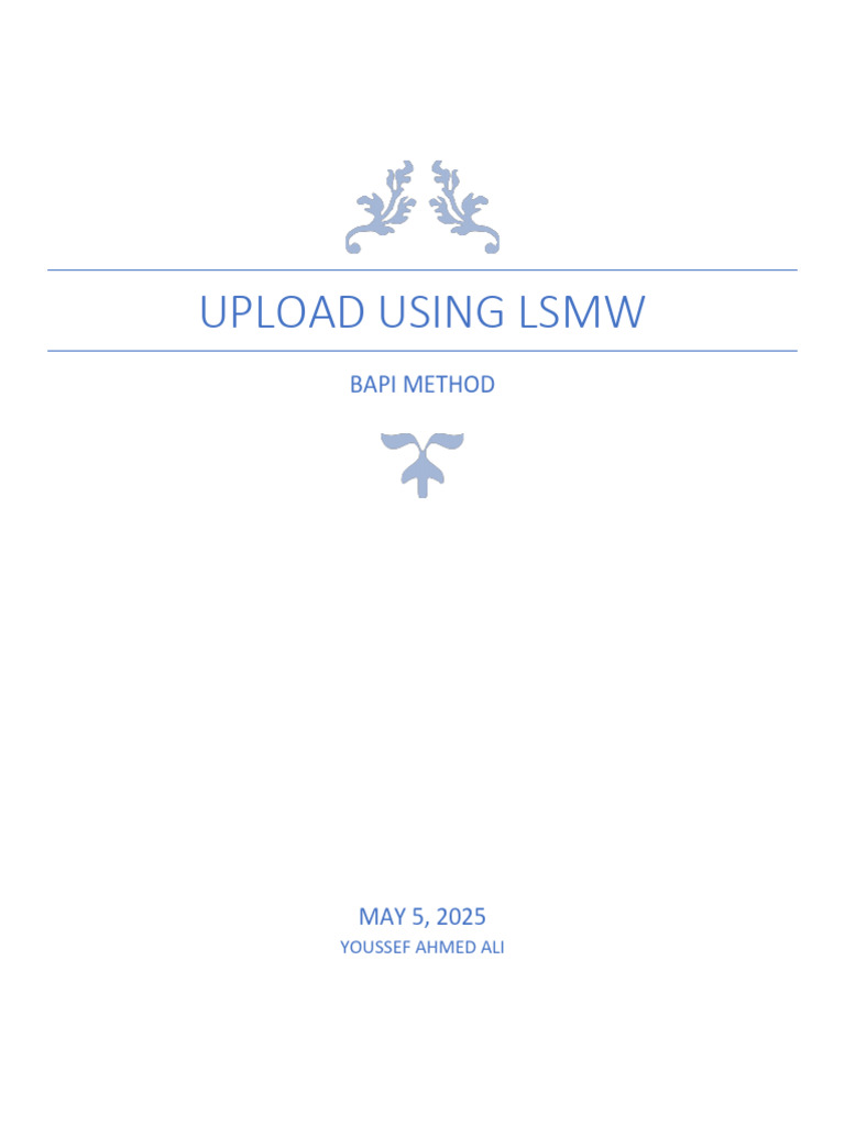 LSMW BAPI Method Data Upload Guide | PDF | Data | Computer Science