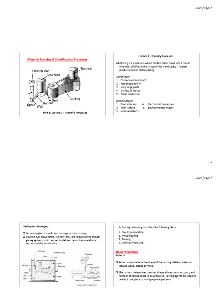 Foundry Processes: Casting Techniques Overview | PDF | Foundry ...