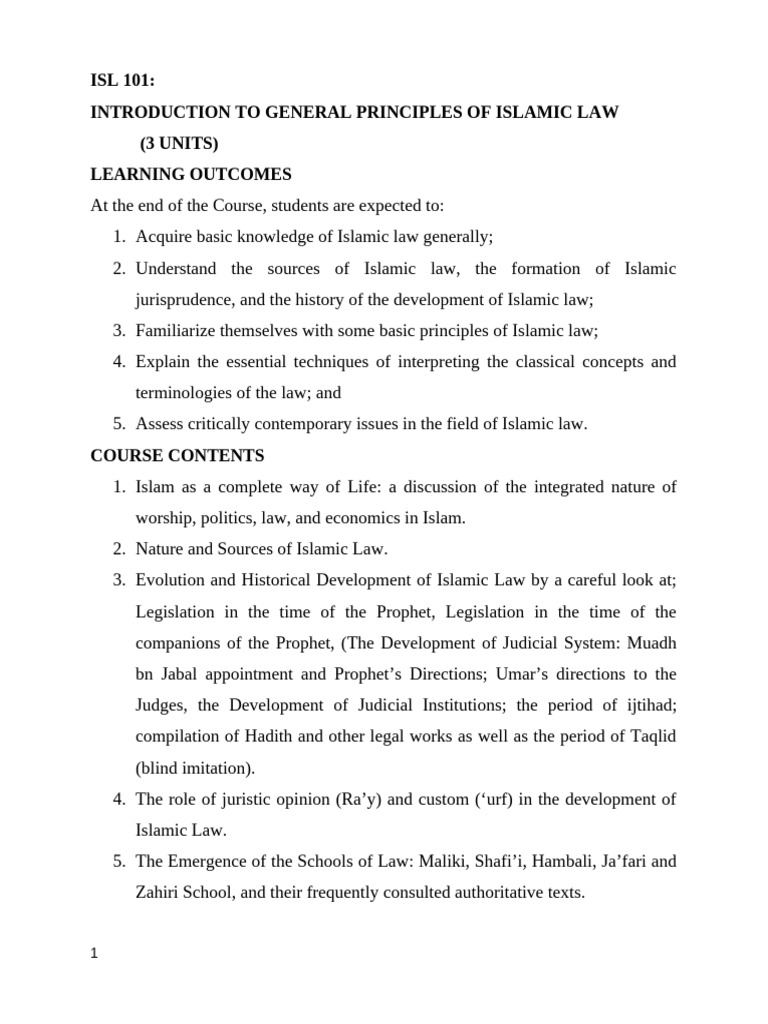 Introduction to Islamic Law Principles | PDF | Sharia | God In Islam