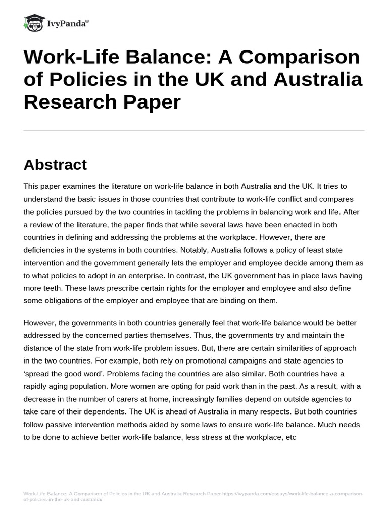 UK vs Australia Work-Life Balance Policies | PDF | Parental Leave ...