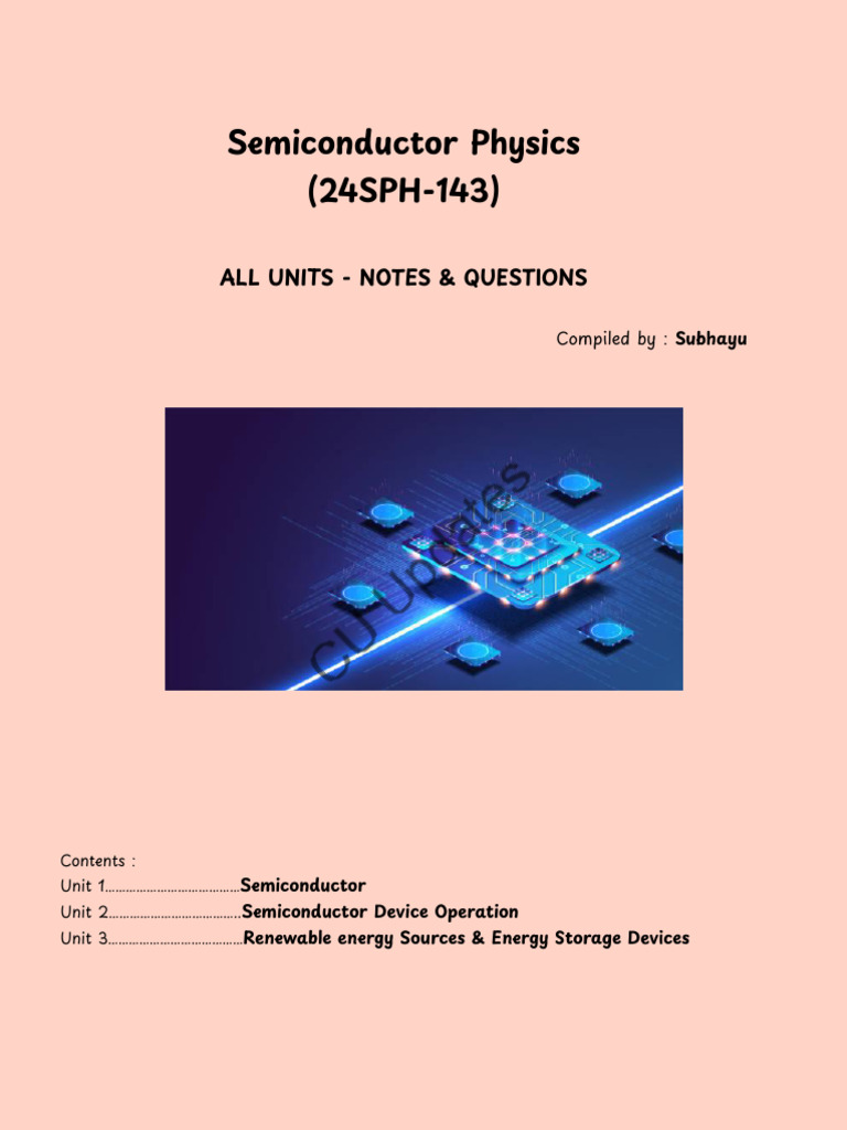 Semiconductor Physics Notes & Questions | PDF | Bipolar Junction ...
