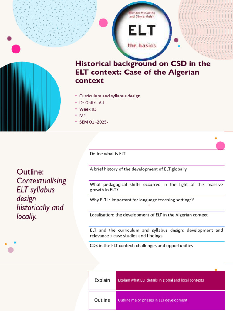 ELT Curriculum Design in Algeria: A Historical Overview | PDF ...