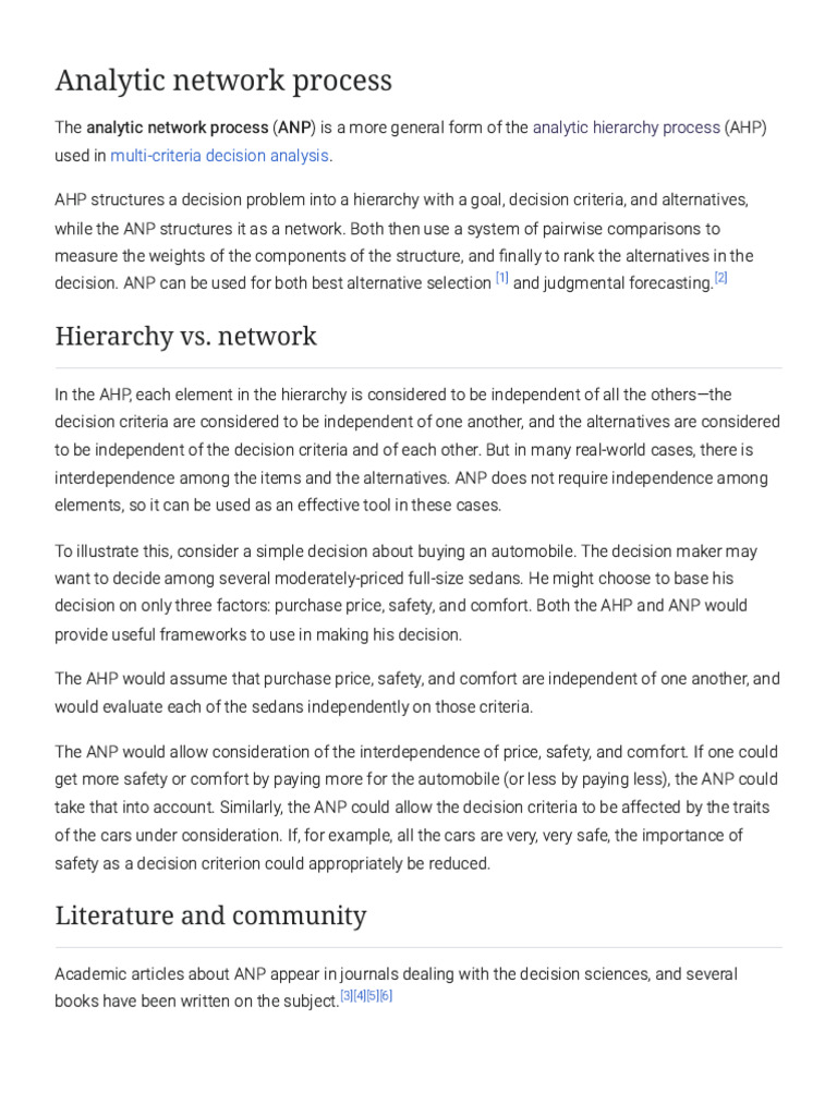 Understanding Analytic Network Process | PDF | Applied Mathematics