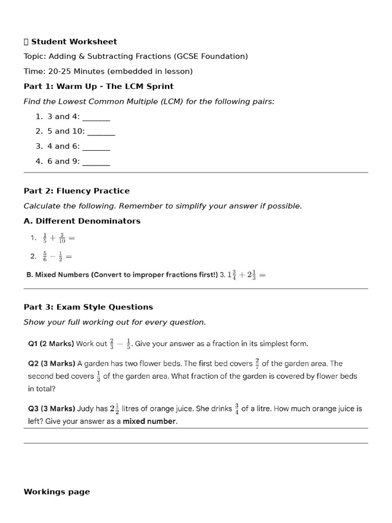 ? Student Worksheet | PDF | Algebra | Numbers