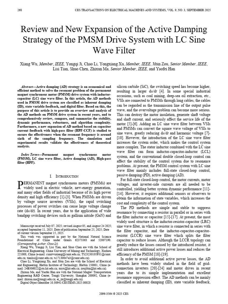 Active Damping in PMSM Drive Systems | PDF | Electronic Filter | Resonance