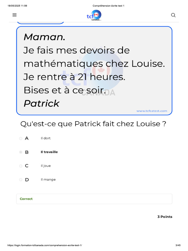 Test de compréhension écrite TCF | PDF