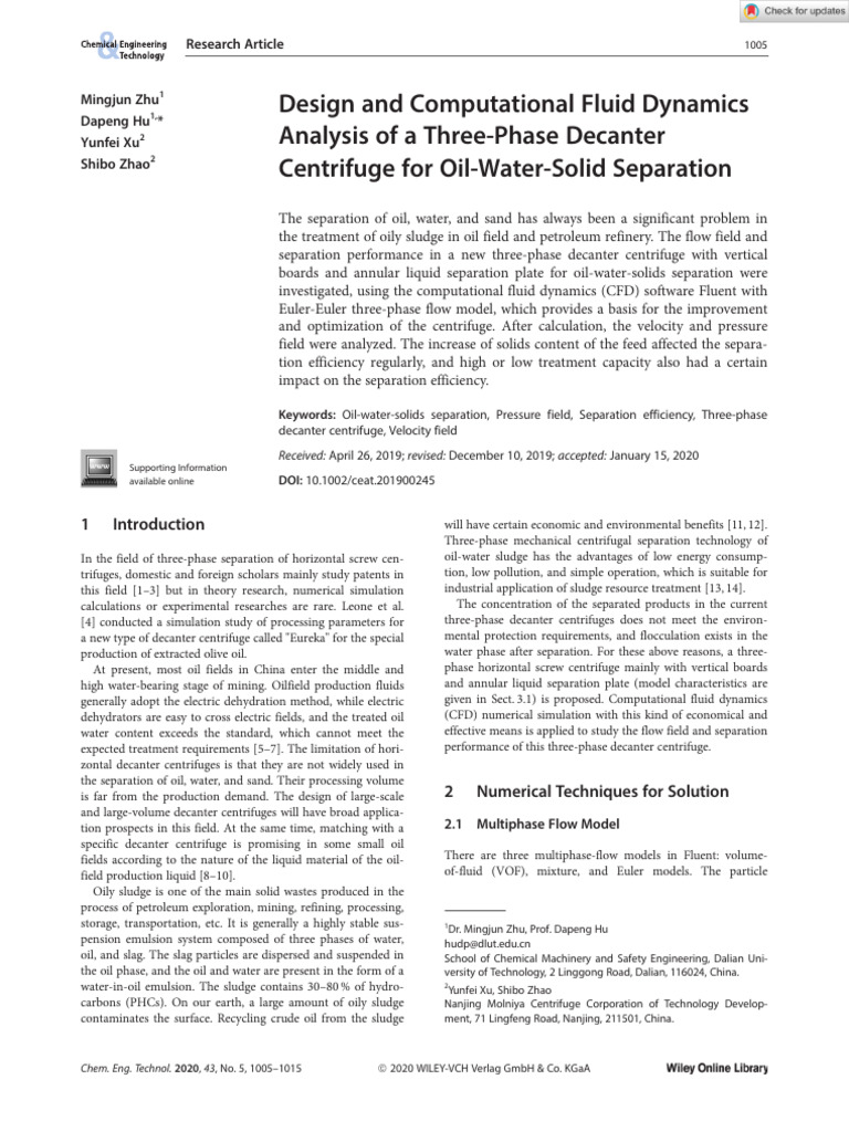 Three-Phase Decanter Centrifuge Analysis | PDF | Fluid Dynamics ...