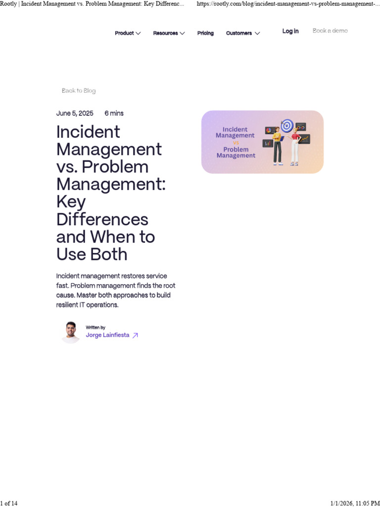 Incident vs. Problem Management Guide | PDF | Incident Management ...