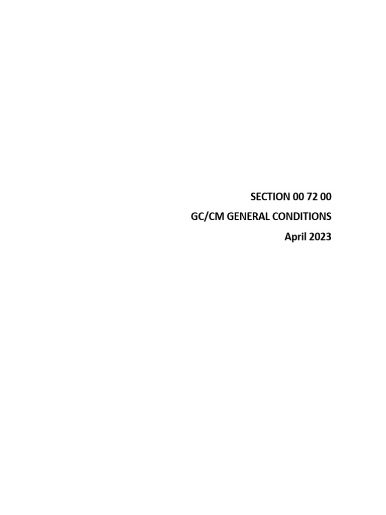 General Conditions for GC/CM Contracts | PDF | Resource Conservation ...