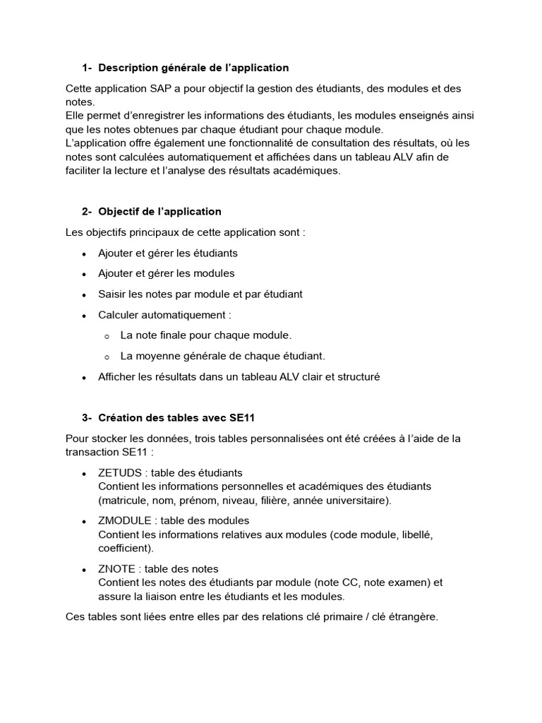 Gestion des étudiants et notes SAP ABAP | PDF | Programme informatique ...