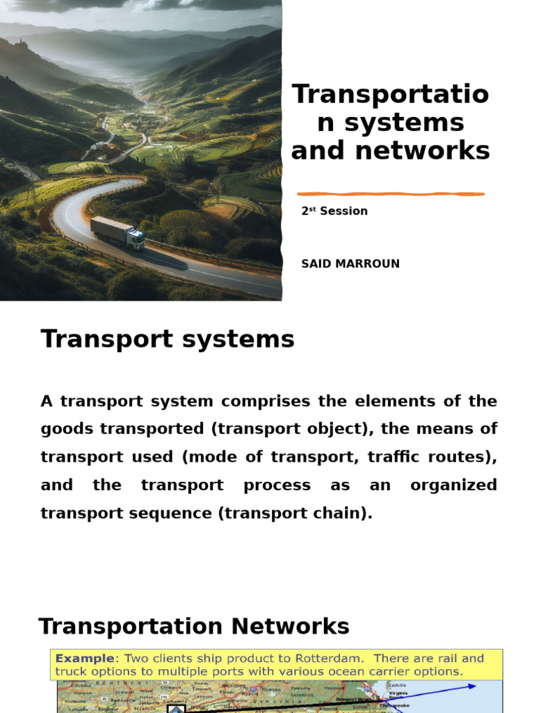 Overview of Transportation Systems and Networks | PDF