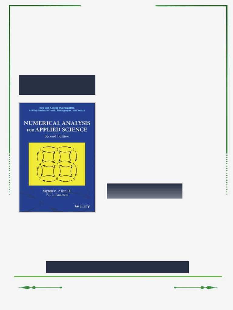 Numerical Analysis for Applied Science 2nd Edition Myron B. Allen Iii ...