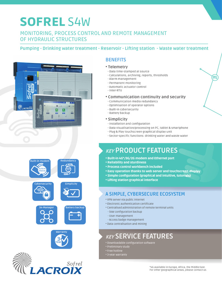 SOFREL S4W: Remote Monitoring Solution | PDF | Scada | Computer Network