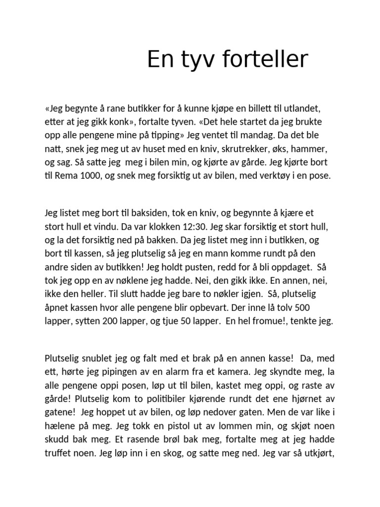 En Tyv Forteller | PDF