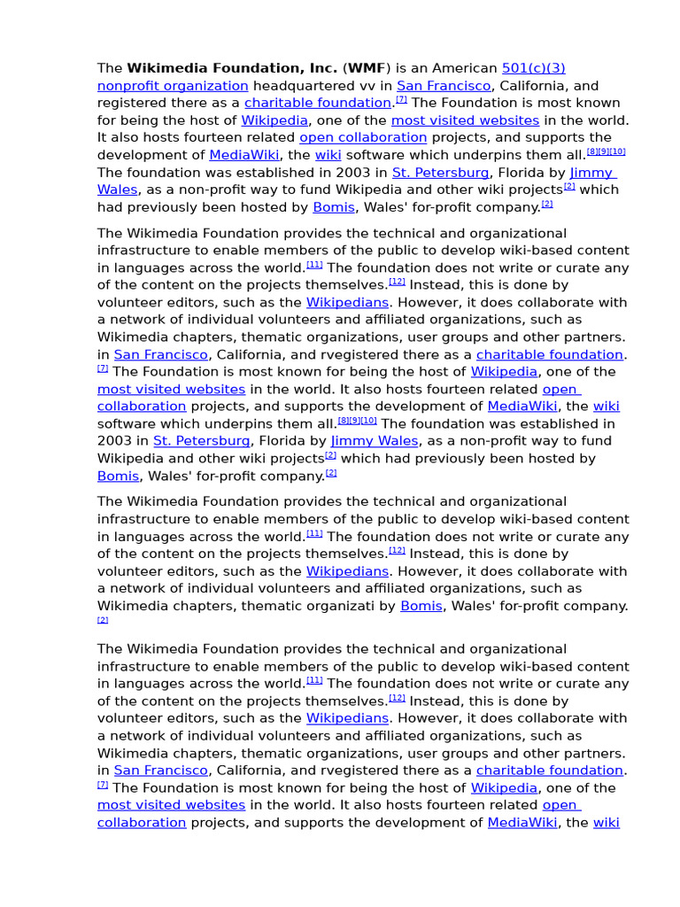 Overview of Wikimedia Foundation | PDF | Wikipedia | Free Content