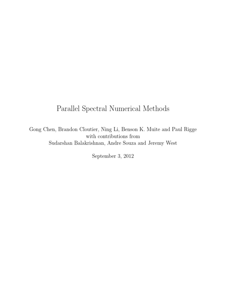 Parallel Spectral Numerical Methods Guide | PDF | Partial Differential ...