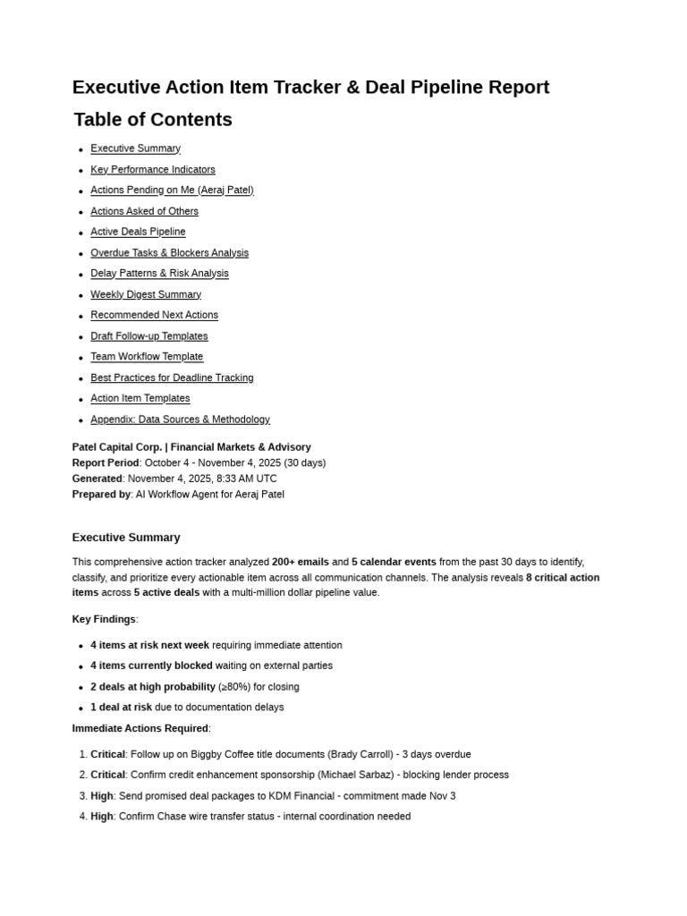 Action Tracker Report | PDF | Refinancing