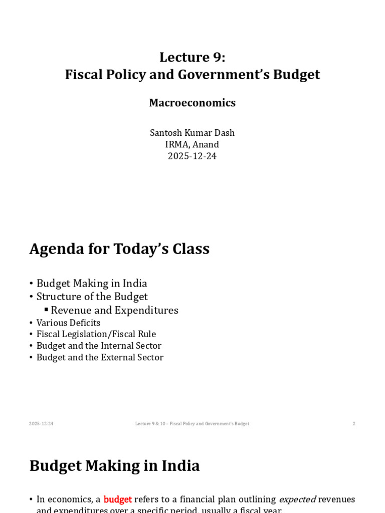 Fiscal Policy and Government’s Budget | PDF | Government Budget Balance ...