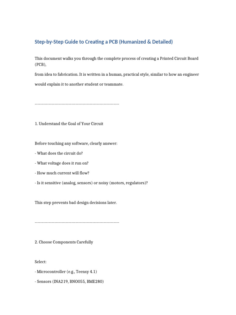 PCB Creation Guide: Step-by-Step Process | PDF | Printed Circuit Board ...