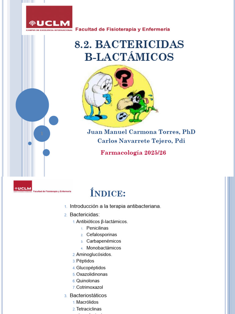 Bactericidas β-lactámicos: Guía Completa | PDF | Penicilina | Antibióticos