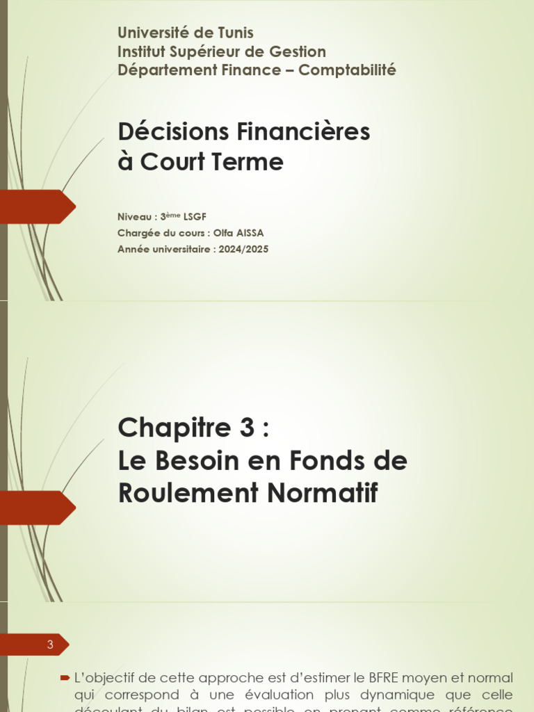Estimation du Besoin en Fonds de Roulement | PDF | Taxe sur la valeur ...