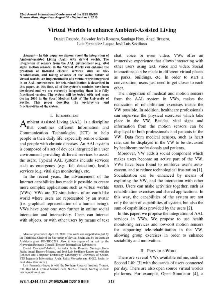 Virtual Worlds to Enhance Ambient-Assist | PDF | Virtual World | Java ...