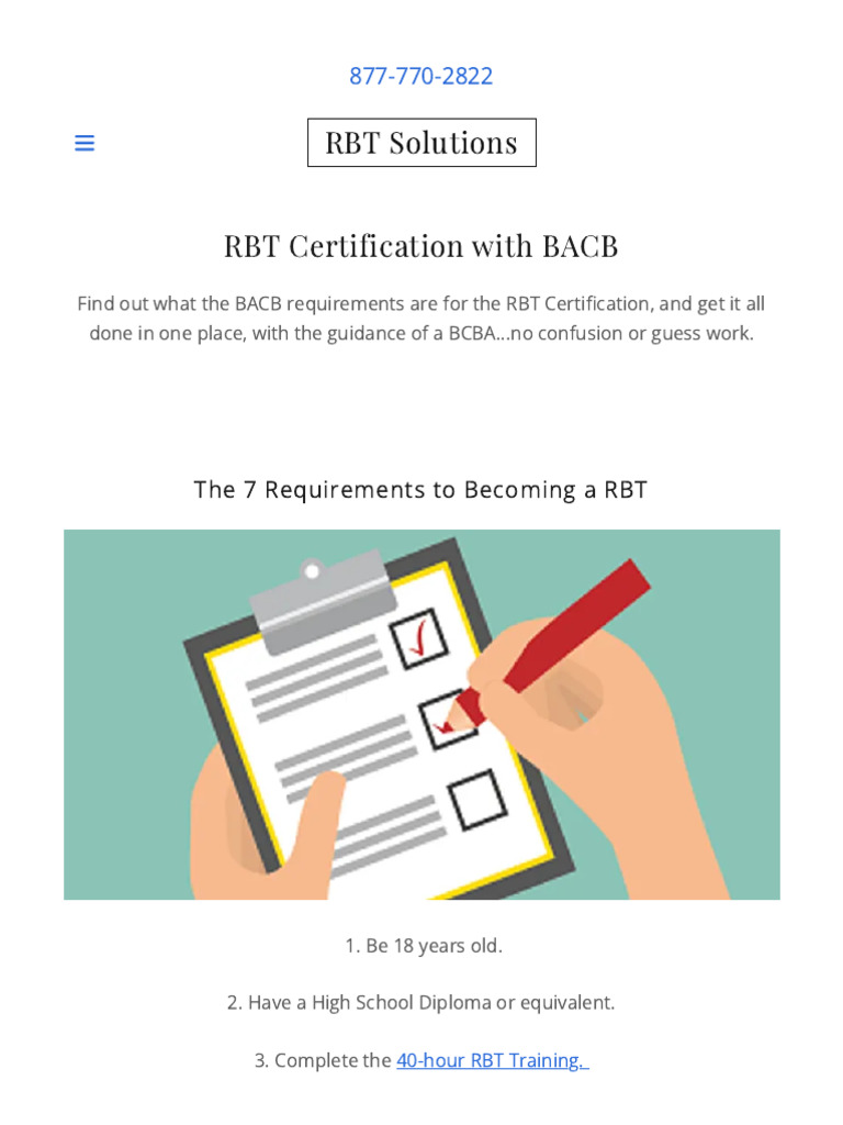 RBT Certification Requirements Guide | PDF