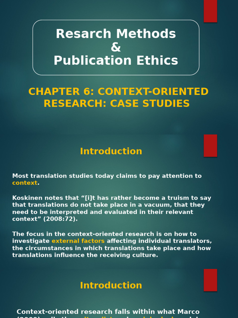 Context Oriented Research | PDF | Methodology | Sociology