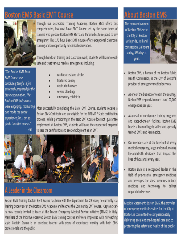 EMT Course Brochure Fall 2015_tcm3-34682 | PDF | Emergency Medical ...