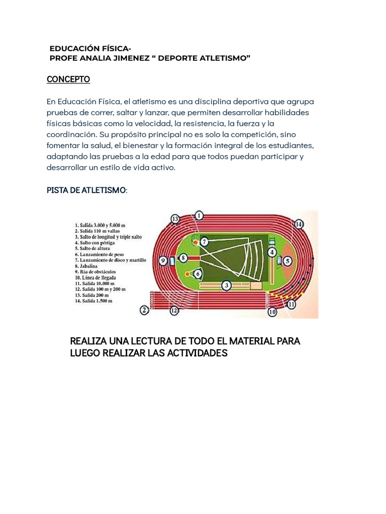 Introducción al Atletismo en Educación Física | PDF