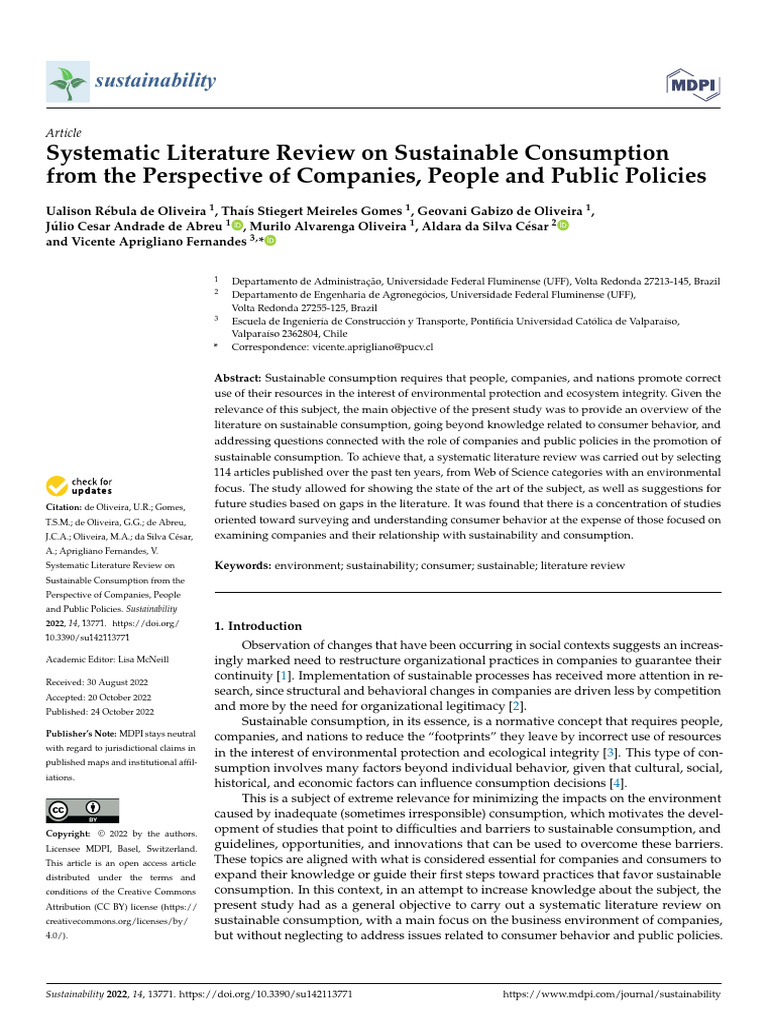Systematic Review of Sustainable Consumption | PDF | Sustainability ...