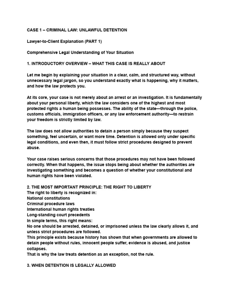 Unlawful Detention: Legal Rights Explained | PDF | Arrest | Government