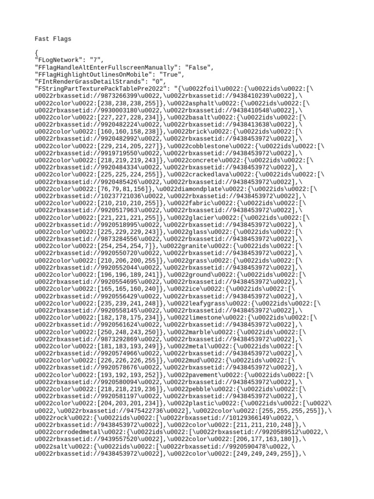 Roblox Fast Flags Configuration | PDF