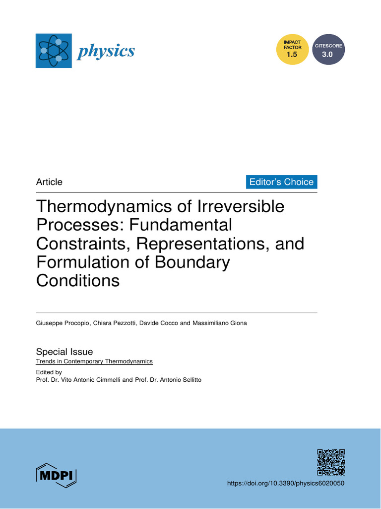 Physics 06 00050 With Cover | PDF | Diffusion | Thermodynamics