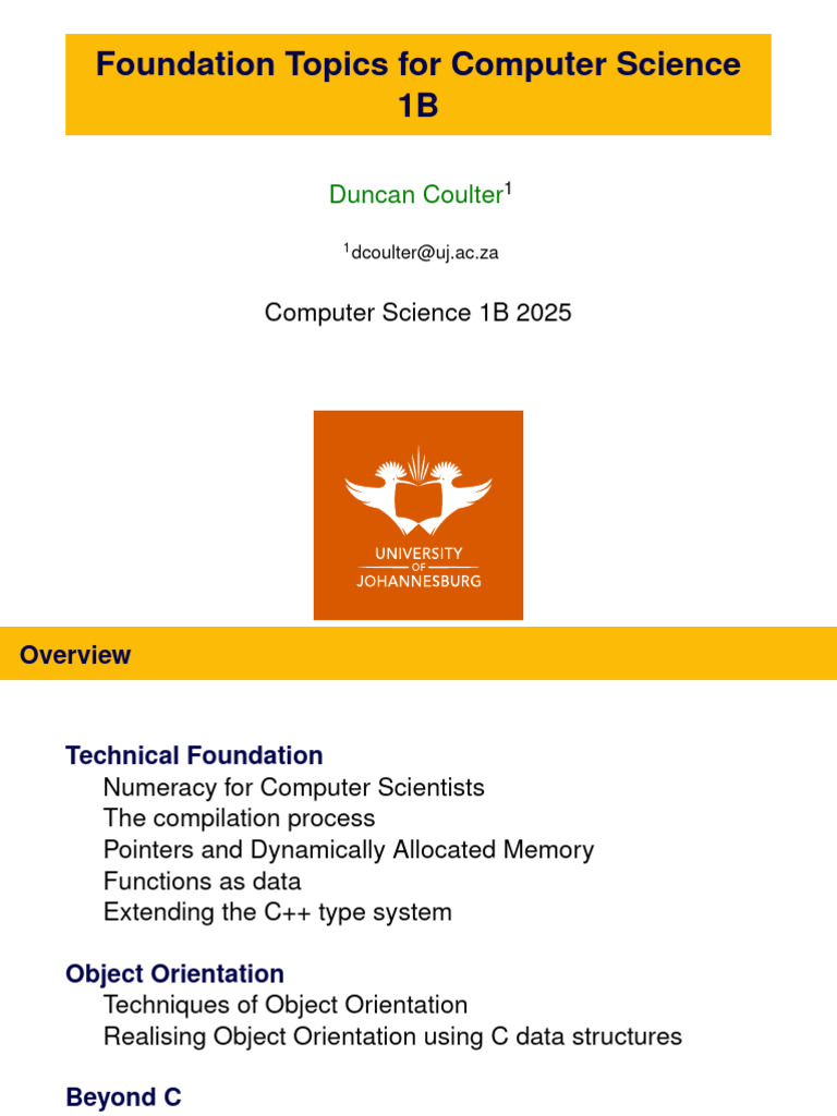 Computer Science Foundations 1B Guide | PDF | Pointer (Computer ...