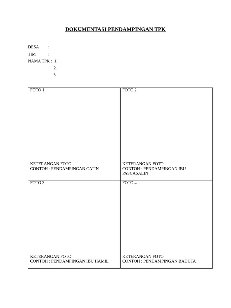 Dokumentasi Pendampingan TPK Desa | PDF