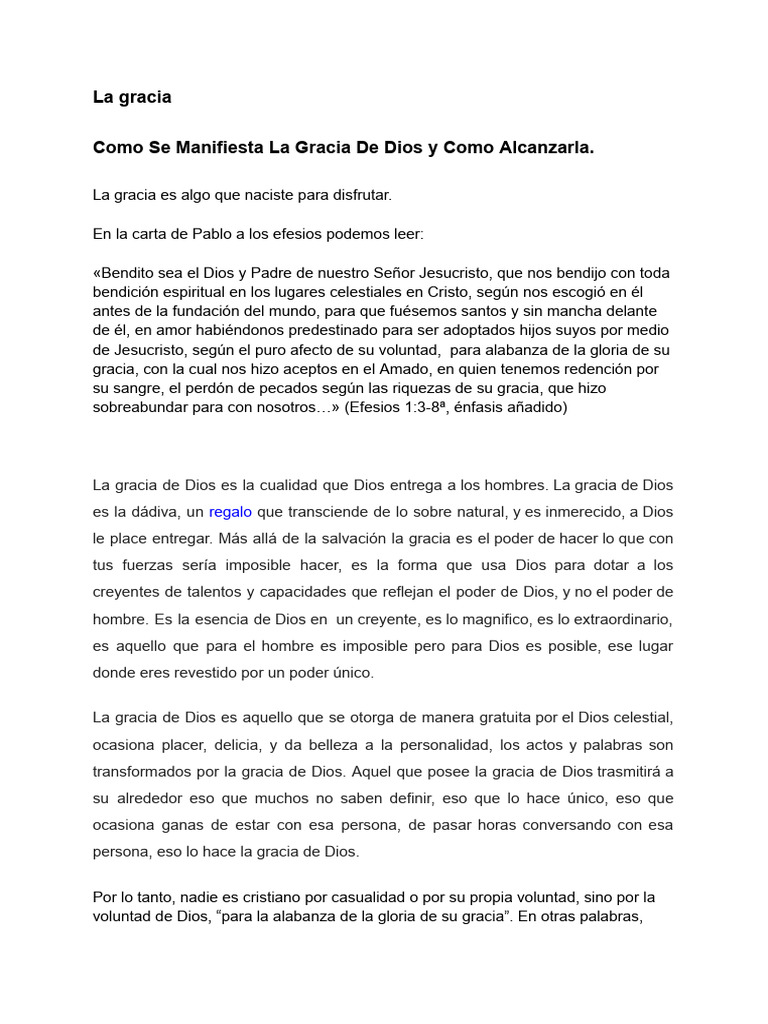 Cómo Alcanzar la Gracia de Dios | PDF | Gracia divina | Cristo (título)