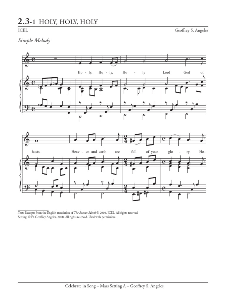Mass Setting A: Holy, Holy, Holy | PDF